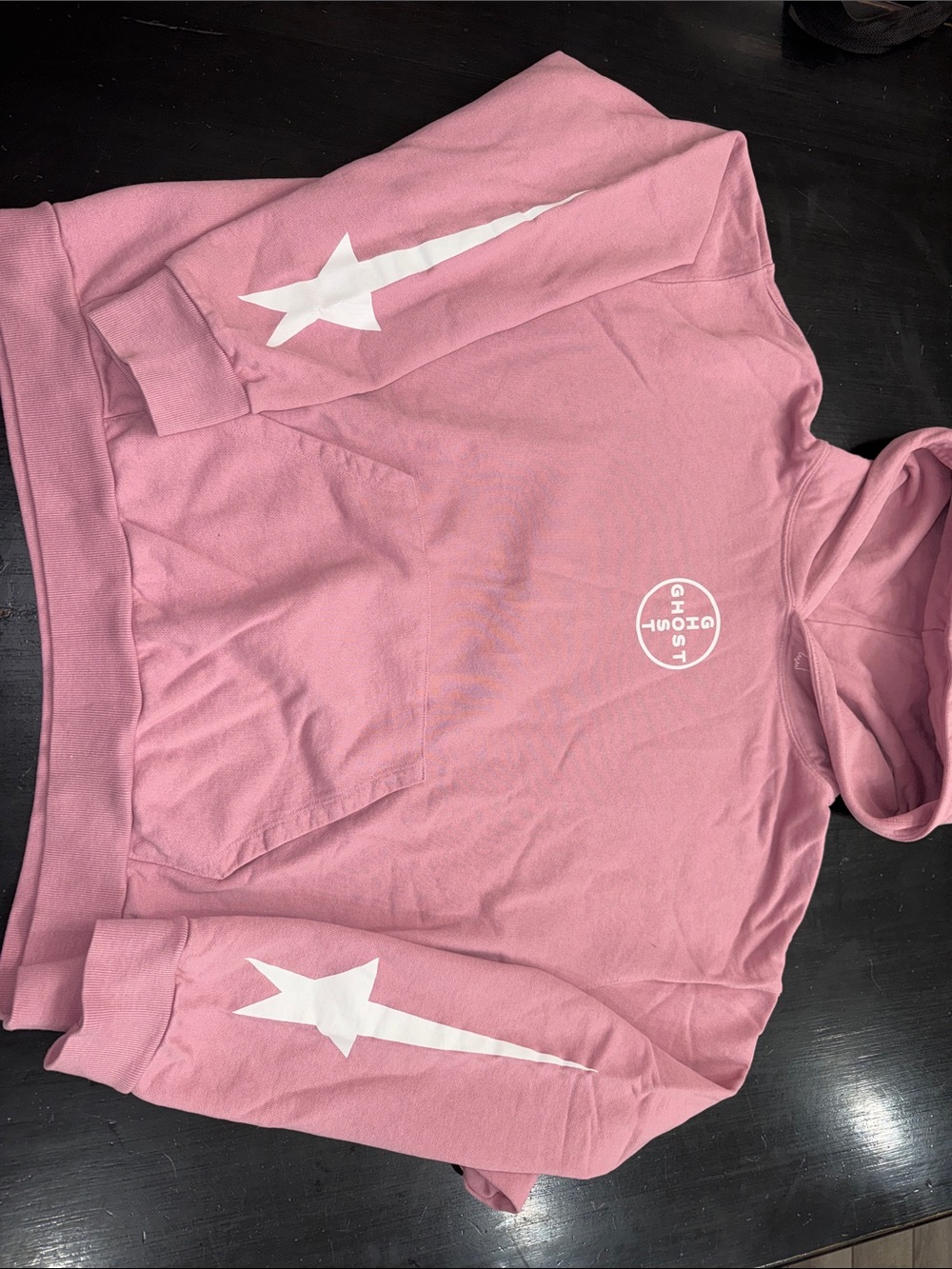 LONELY GHOST shooting star hoodie sweatshirt. size large. dusty pink color.